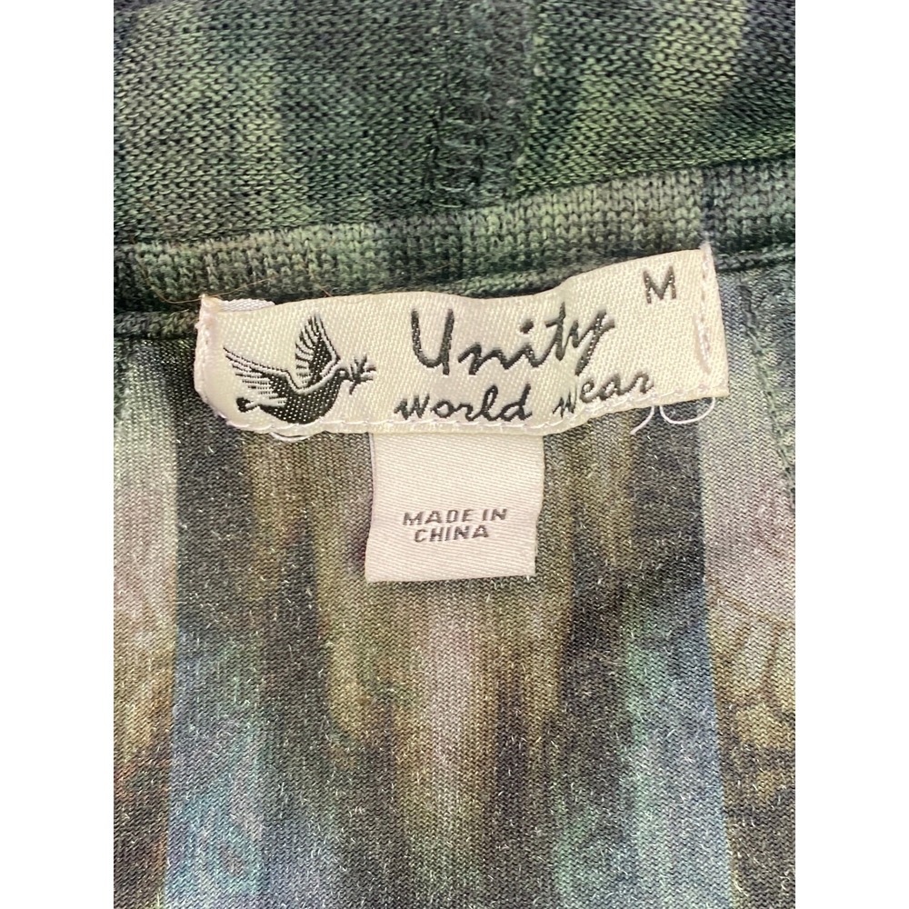 Unity World Wear Sweater Womens Medium Velvet Mixed Media Full Zip Hooded - Picture 3 of 7